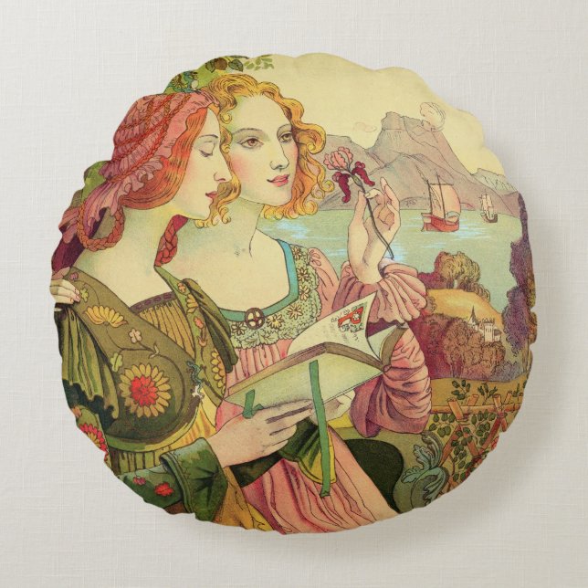 The Golden Legend, 1897, from 'L'Estampe Moderne', Round Pillow (Front)