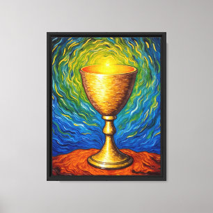 The Golden Libation: Cup of Unity and Light Canvas Print