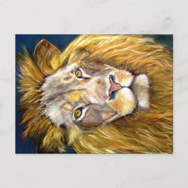 THE GOLDEN LION CHALK PASTEL DRAWING POSTCARD (Front)