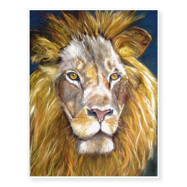 THE GOLDEN LION CHALK PASTEL DRAWING TEMPORARY TATTOOS (Front)
