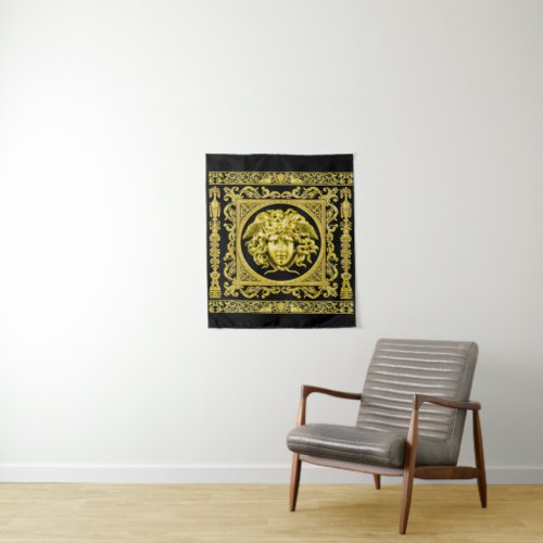 The Golden Medusa Wall Tapestry