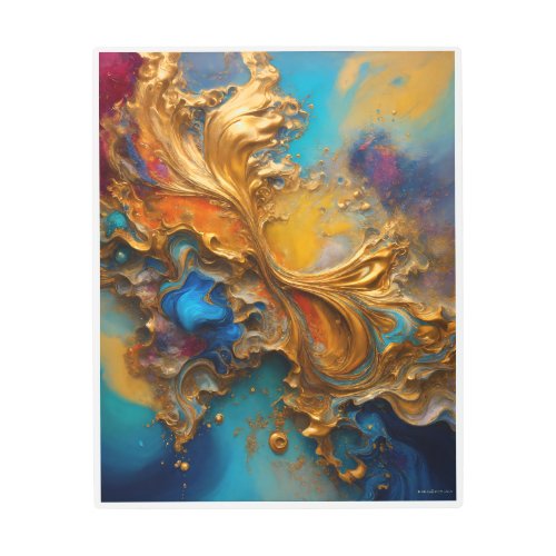 The Golden Metal Wall Art Beauty with Natural Flow