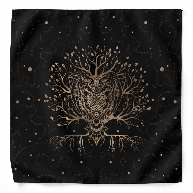 The Golden Owl Tree Bandana (Front)