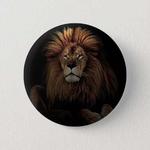 The Golden Proud  Lion Africa Pinback Button
