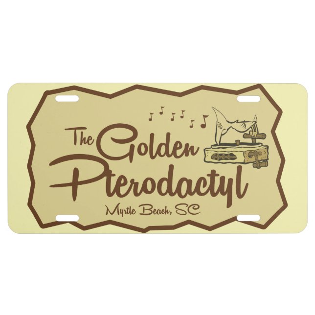 The Golden Pterodactyl Tiki Bar Myrtle Beach License Plate (Front)
