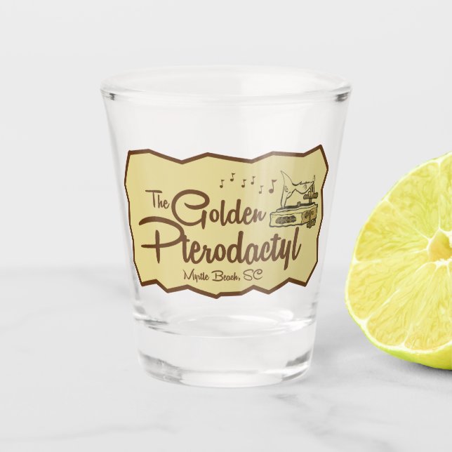 The Golden Pterodactyl Tiki Bar Myrtle Beach Shot Glass (Front)