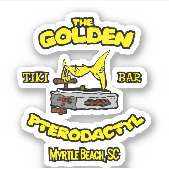 The Golden Pterodactyl Tiki Bar Myrtle Beach Sticker (Front)