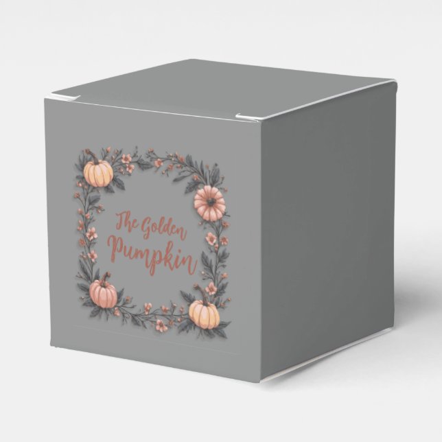 The Golden Pumpkin Favor Boxes (Front Side)