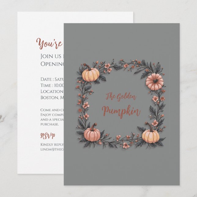 The Golden Pumpkin Invitation (Front/Back)
