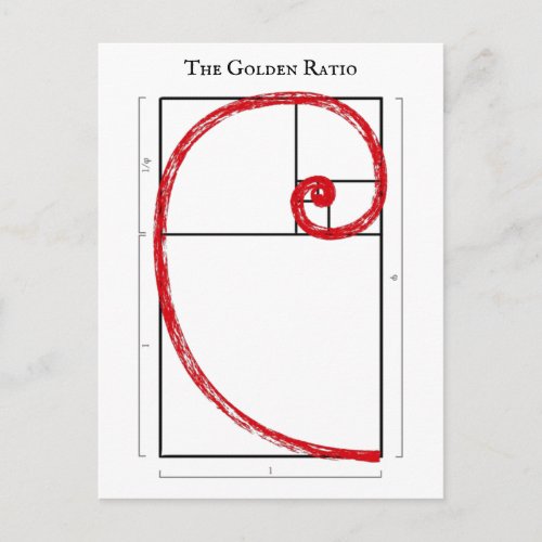 The Golden Ratio _ Fibonacci Spiral Postcard