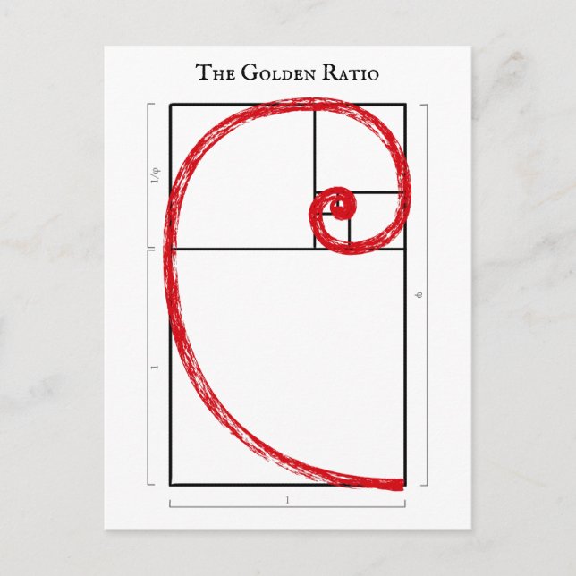 The Golden Ratio - Fibonacci Spiral Postcard (Front)