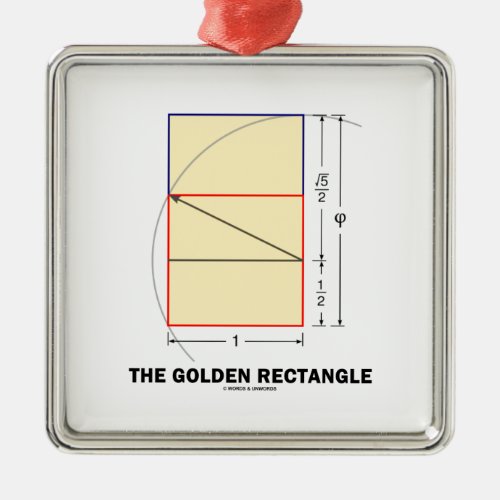 The Golden Rectangle Geometry Math Ratio Metal Ornament