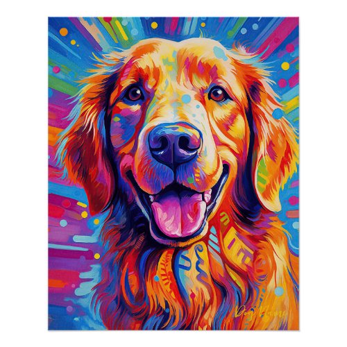 The Golden Retriever Dog 001 _ Zetton Ziana Poster