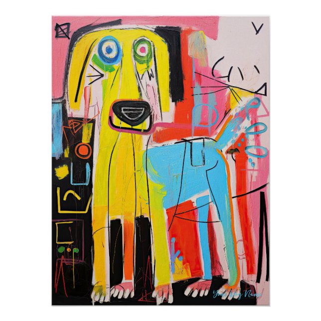 The Golden Retriever Dog Graffiti 01 - Leonardo Ab Poster (Front)