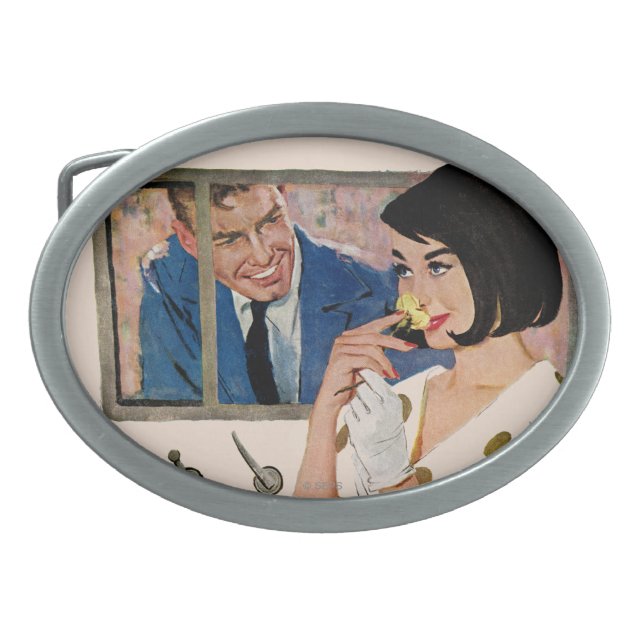 The Golden Rose Oval Belt Buckle (Front)