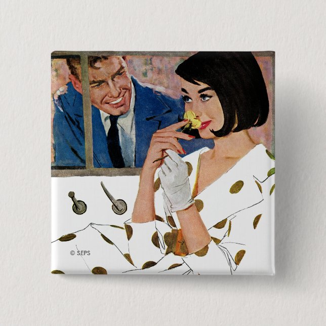 The Golden Rose Pinback Button (Front)