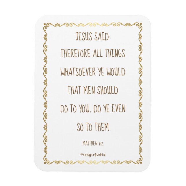 The Golden Rule 3" x 4" Flexible Photo Magnet (Vertical)