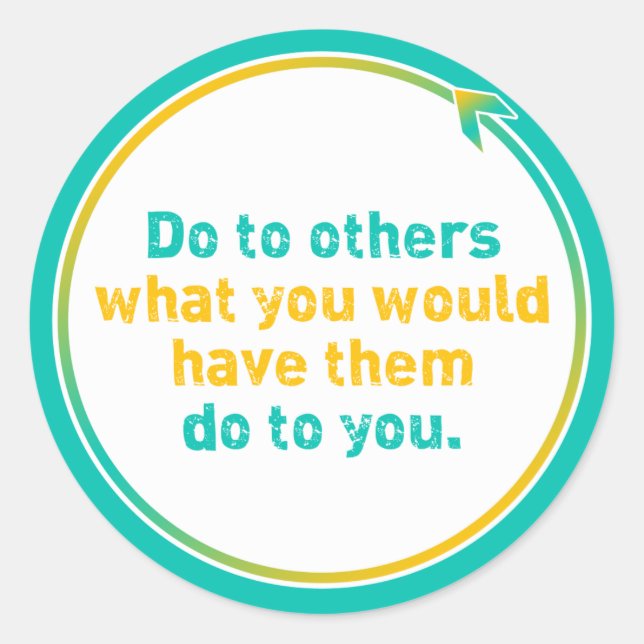 "THE GOLDEN RULE" CLASSIC ROUND STICKER (Front)