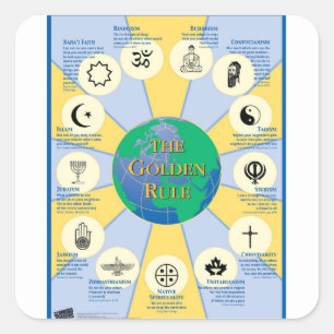 The Golden Rule Poster Square Sticker