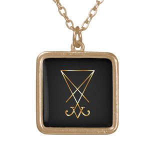 The golden sigil of Lucifer Gold Plated Necklace