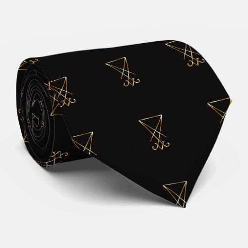 The golden sigil of Lucifer Neck Tie