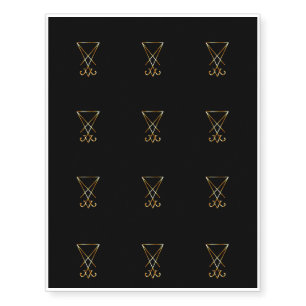 The golden sigil of Lucifer Temporary Tattoos