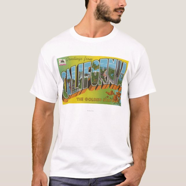 The Golden State - Large Letter Scenes T-Shirt (Front)