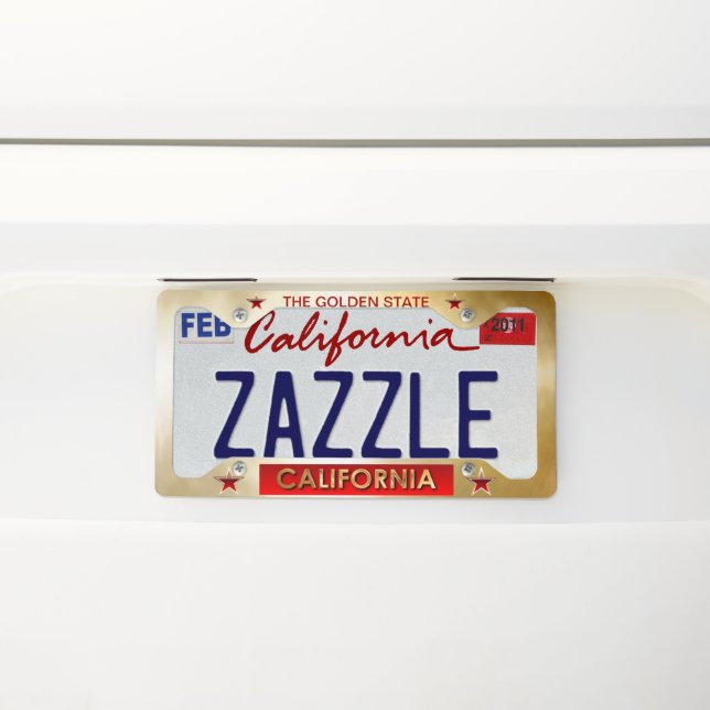 The Golden State License Plate Frame (On Car)