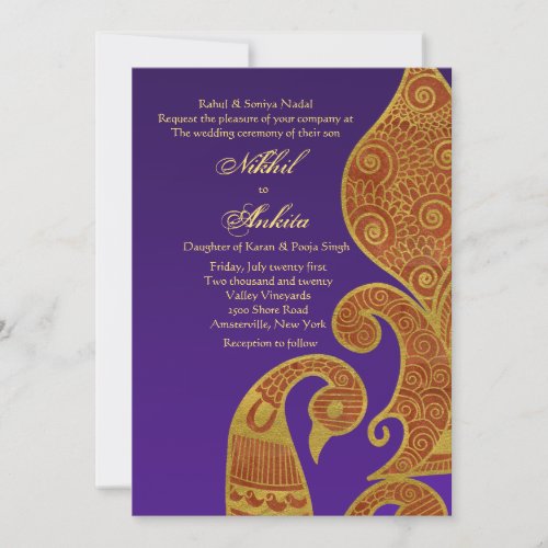 The Golden Swan Wedding Invitation