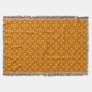 The Golden Tessellation: Sunlit Byzantine Mosaic Throw Blanket