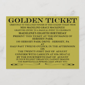 The Golden Ticket Birthday Invitation