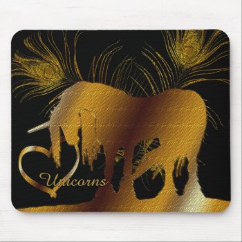 The Golden Unicorn Mouse Pad by Heart_Horses at Zazzle