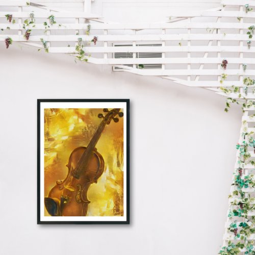 The Golden Violin Artistic AI Rendering  Poster