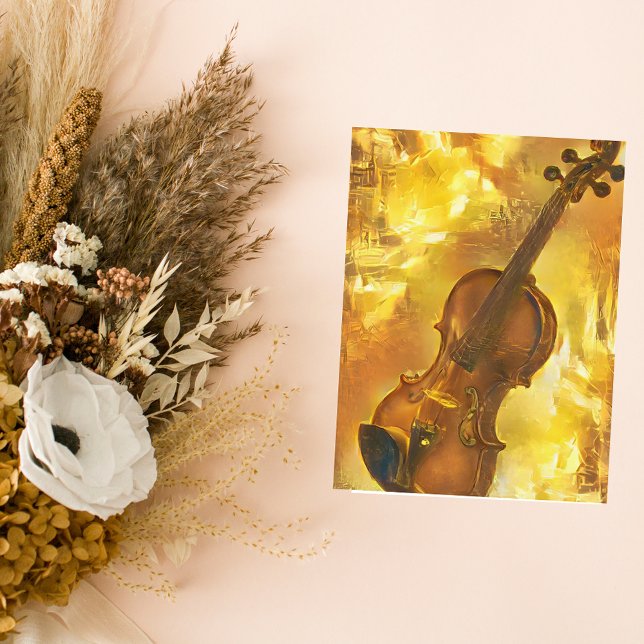 The Golden Violin Digital Art Postcard (Creator Uploaded)