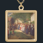 The Golden Wedding (oil on canvas) Gold Plated Necklace<br><div class="desc">Image:97060  The Golden Wedding (oil on canvas). Nono,  Luigi (1850-1918). Museo d'Arte Moderna di Ca' Pesaro,  Venice,  Italy.  Art,  Fine Art.</div>