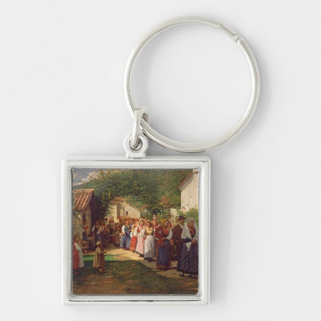 The Golden Wedding (oil on canvas) Keychain (Front)