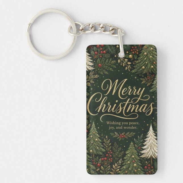 The Golden Yuletide Forest Keychain (Front)