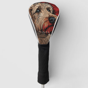 The Goldendoodle Dog, Red and Black 002 - Ulises D Golf Head Cover