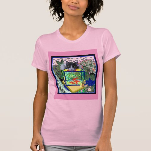 The Goldfish and Sheba Parody Cat Art  T_Shirt