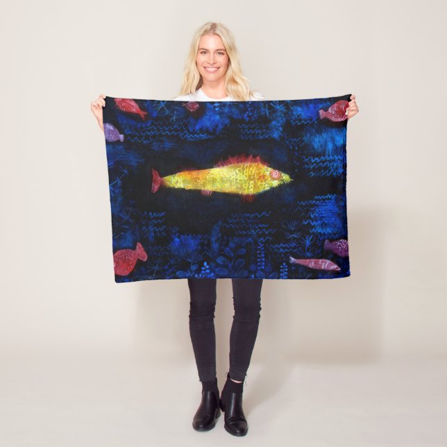 The Goldfish, Paul Klee Fleece Blanket (In Situ)