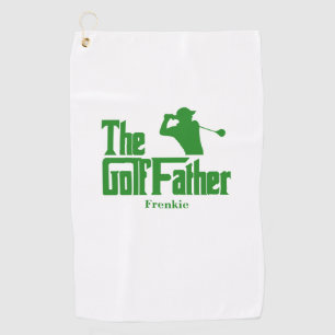 The Golf Father With Name Funny Golf Theme Towel