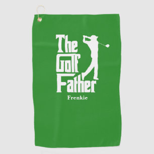 The Golf Father With Name Funny Golf Theme Towel