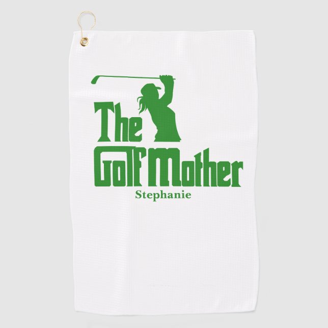 The Golf Mother With Name Funny Golf Theme Towel (Front)