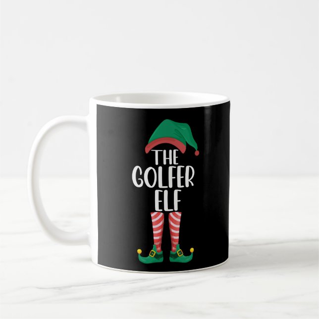 The Golfer Elf Golf Family Matching Christmas Coffee Mug (Left)