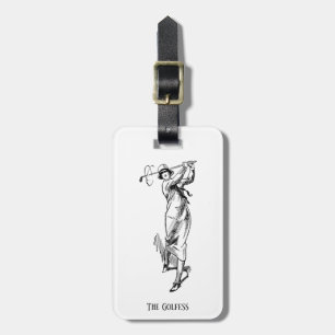 'The Golfess' Vintage Lady Golfer Luggage Tag
