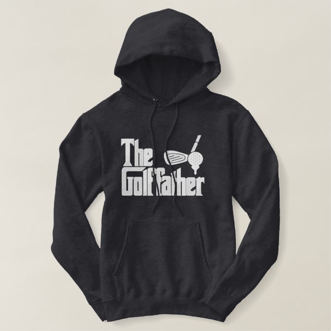 the golffather" Fun Golf Quote golf dad Embroidered Hoodie (Design Front)