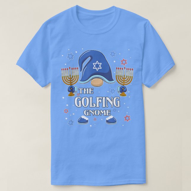 The Golfing Gnome Hanukkah Matching Family Pajama  T-Shirt (Design Front)