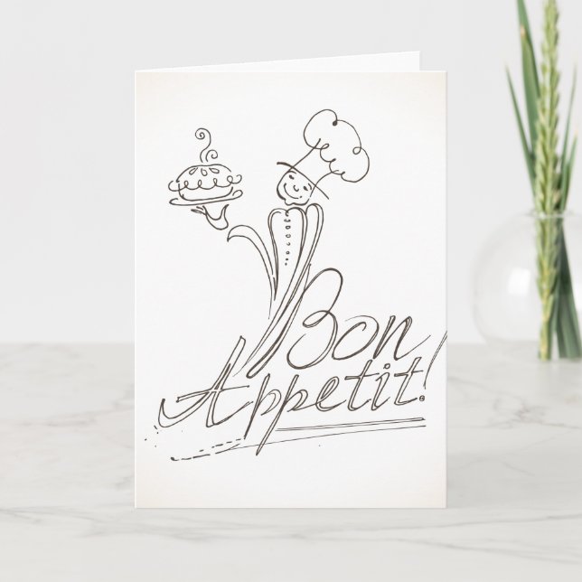 The Good Chef says Bon Appetit! Greeting Card (Front)