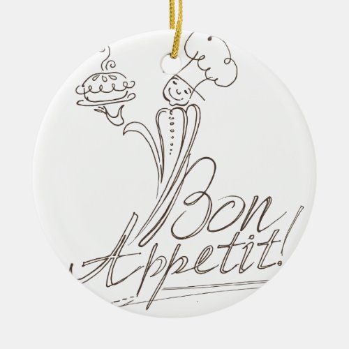 The Good Chef says Bon Appetit Ornament Round