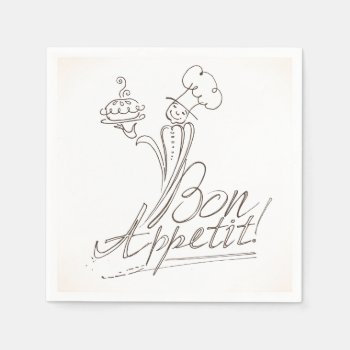 The Good Chef Says Bon Appetit! Paper Napkins by BlackBrookDining at Zazzle